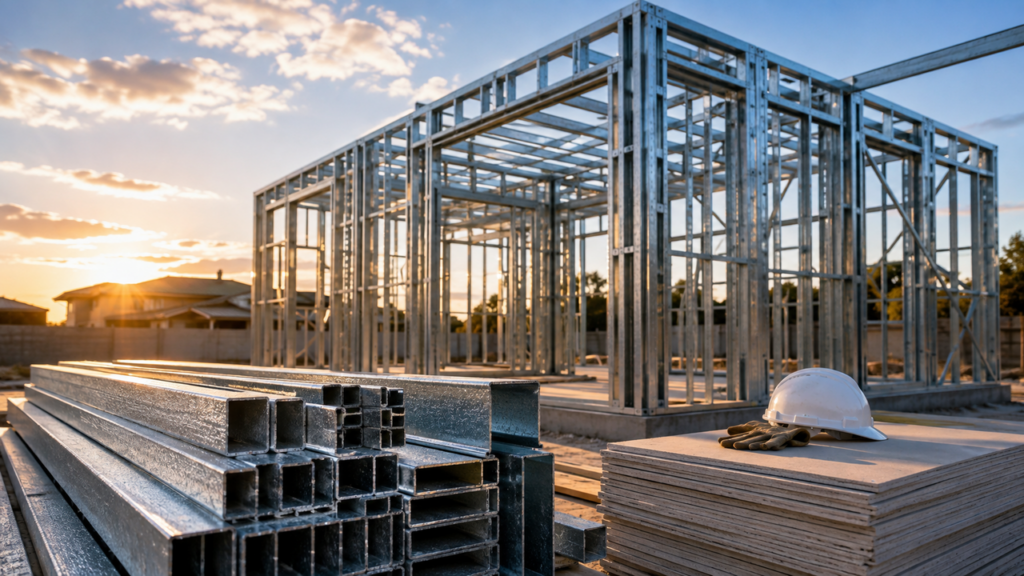 Construí uma casa de 2 quartos em 6 meses usando estrutura metálica em vez de concreto comum, economizei R$ 24 mil na obra e ainda reduzi 1 mês no prazo