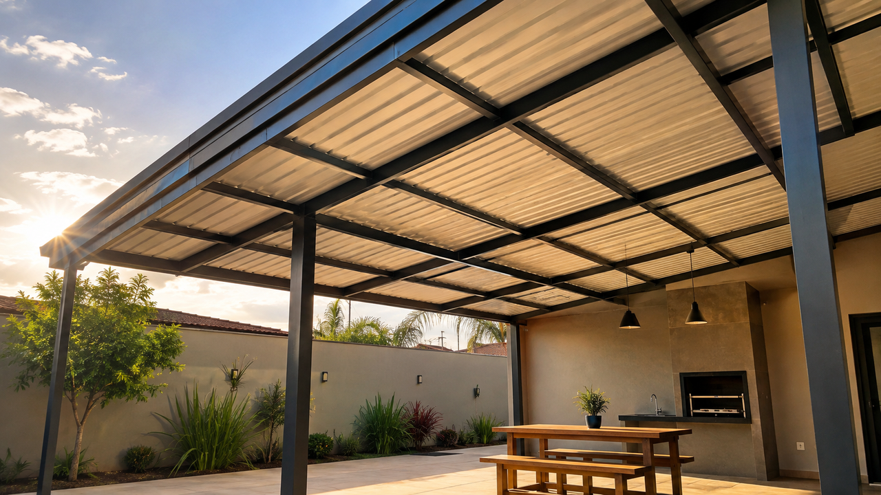 A cobertura ideal para o quintal da sua casa reduz o calor, exige pouca manutenção e suporta a exposição ao sol intenso