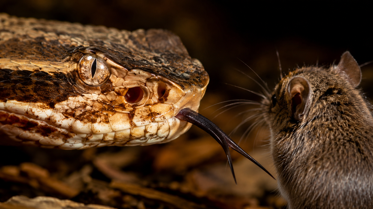 Cobras desenvolveram uma forma eficiente de caçar que combina músculos poderosos, percepção de calor e movimentos precisos para capturar presas maiores que a própria cabeça