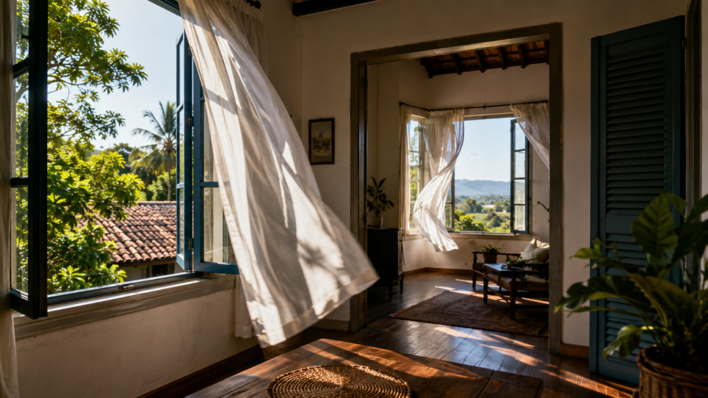 Por que casas com pouca circulação de ar acumulam mais umidade e quais mudanças simples podem melhorar a ventilação dos cômodos