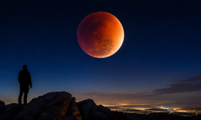 Lua se preparando para ficar vermelha enquanto raro eclipse lunar parcial toca os céus na sexta-feira
