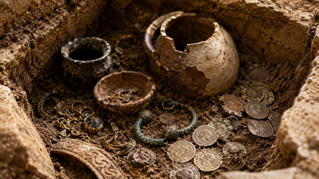 Descoberta na França a tumba romana de quase 2 mil anos encontrada com moedas, cerâmicas, joias e objetos pessoais preservados durante escavações