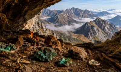 Uma caverna a mais de 2.200 metros nos Pireneus revelou malaquita aquecida, fogueiras e artefatos de mais de 5 mil anos, indicando mineração pré-histórica em alta altitude