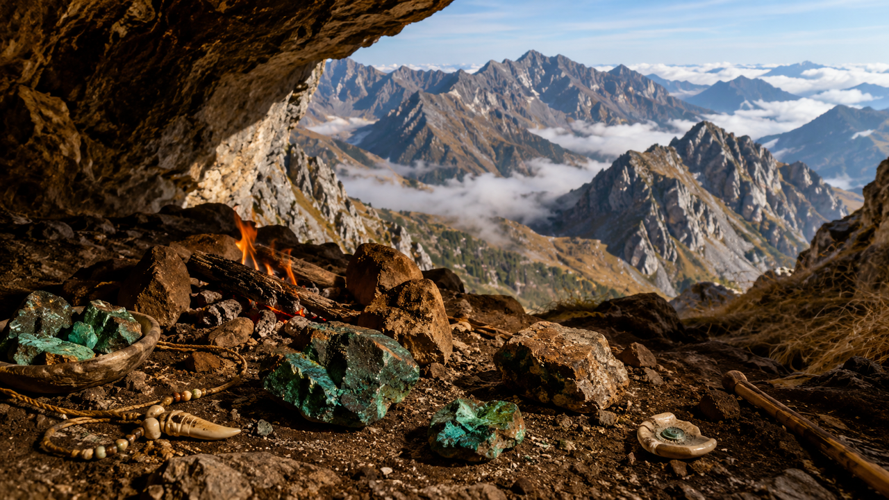 Uma caverna a mais de 2.200 metros nos Pireneus revelou malaquita aquecida, fogueiras e artefatos de mais de 5 mil anos, indicando mineração pré-histórica em alta altitude