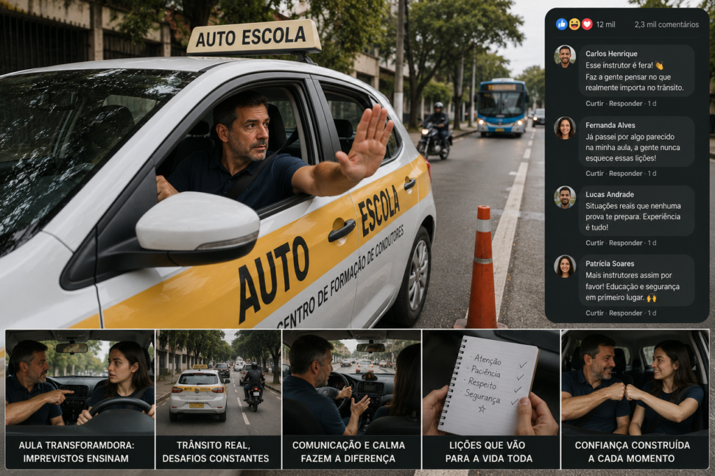 O aluno precisa fazer uma parada confusa do instrutor durante as aulas de direção: 'Isso é normal?'