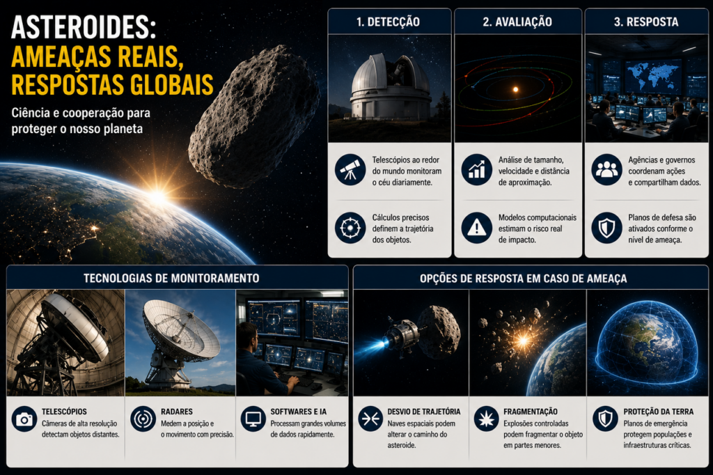 A NASA ativou protocolos de defesa planetária diante da proximidade de um asteroide