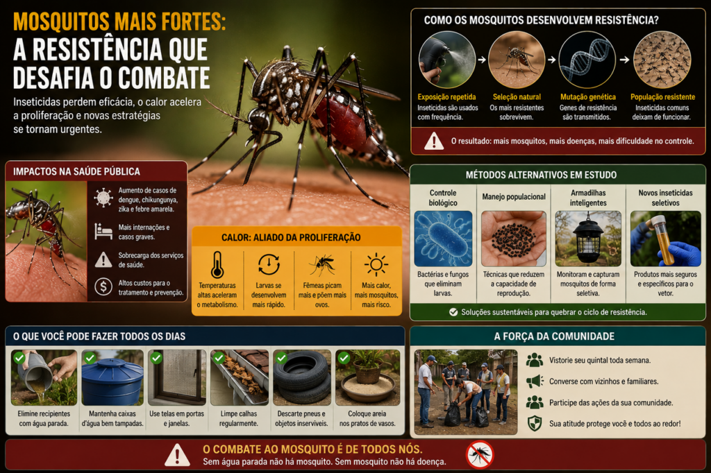 Mosquitos estão ficando resistentes aos inseticidas: o que pesquisadores observaram e por que isso preocupa