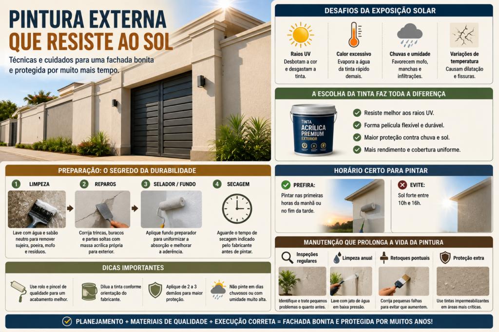 Pintor revela como fazer a tinta durar mais em áreas externas expostas ao sol