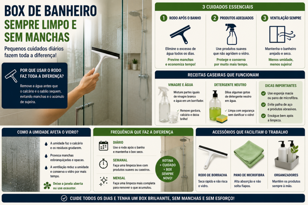 Vidraceiro revela como evitar manchas permanentes em boxes de vidro