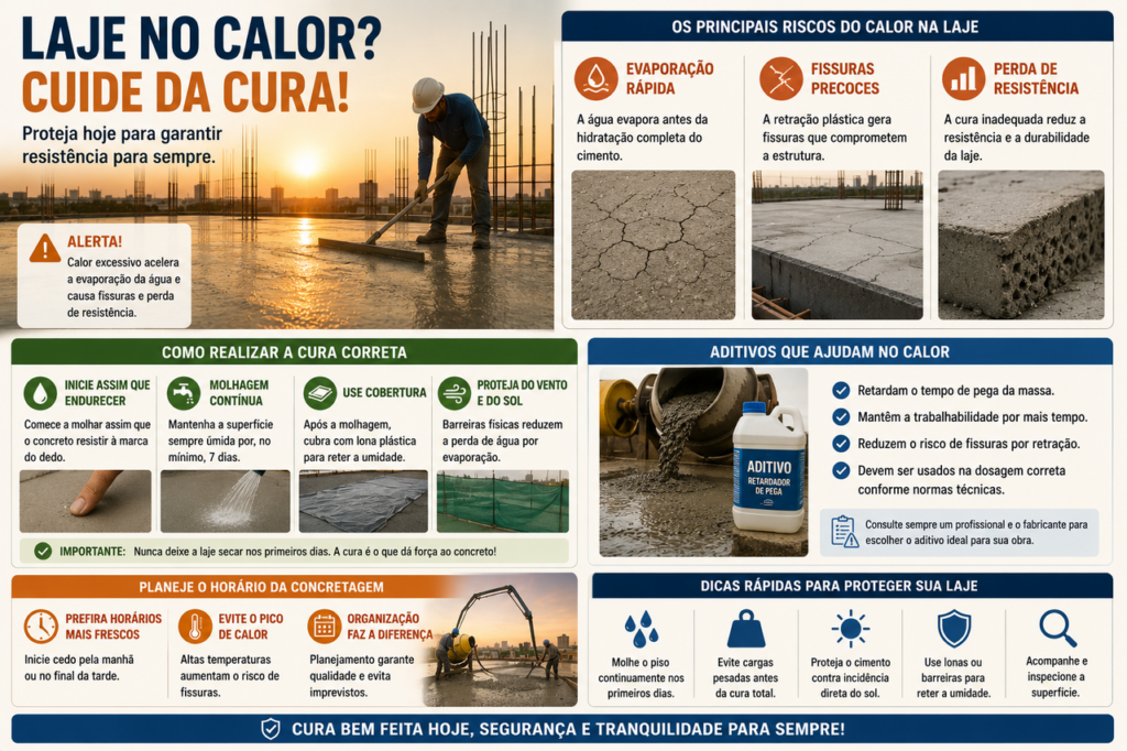 Engenheiro explica como evitar rachaduras na laje durante períodos de calor intenso