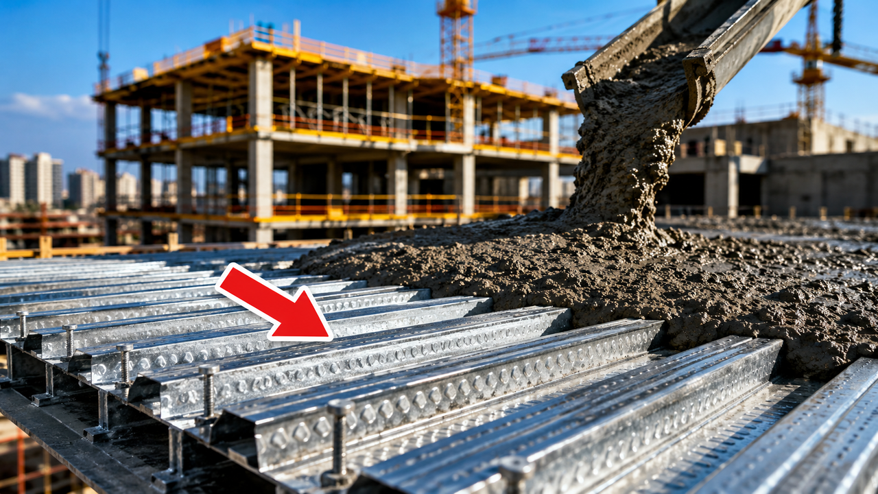 Construtoras estão trocando a laje maciça escorada por uma chapa de aço que vira laje sem uma única escora e que cinco pessoas montam a até mil metros quadrados por dia