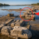 Baixo nível do Danúbio revela fundações da ponte de Constantino com quase 1.700 anos