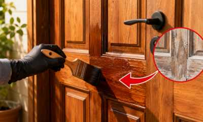 Profissional de pintura ensina como restaurar portas de madeira usando verniz stain para reduzir o desgaste sem remover o acabamento