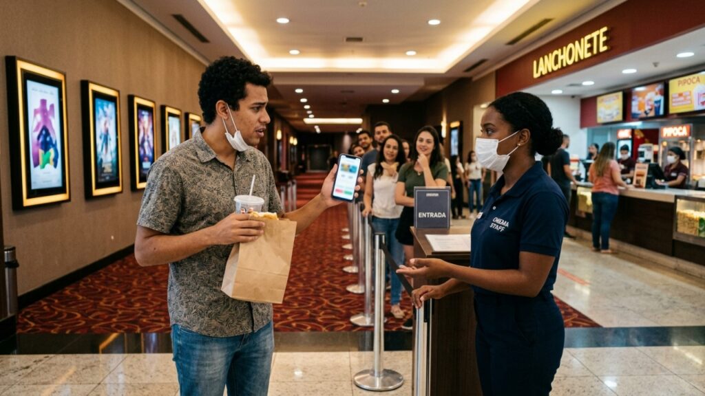Cliente é impedido de entrar no cinema com comida comprada fora, chama a polícia na porta do estabelecimento e recebe indenização de R$ 3 mil na Justiça