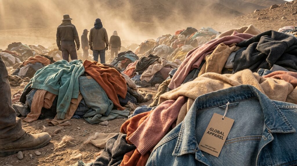 No meio do deserto do Atacama, uma montanha de roupas de 60 mil toneladas foi encontrada: ela veio da Europa e pode ser vista do espaço