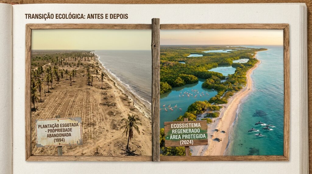 Um casal mexicano comprou uma fazenda de coqueiros falida há 30 anos: o terreno baldio de 140 hectares agora é um refúgio para tartarugas, golfinhos e flamingos