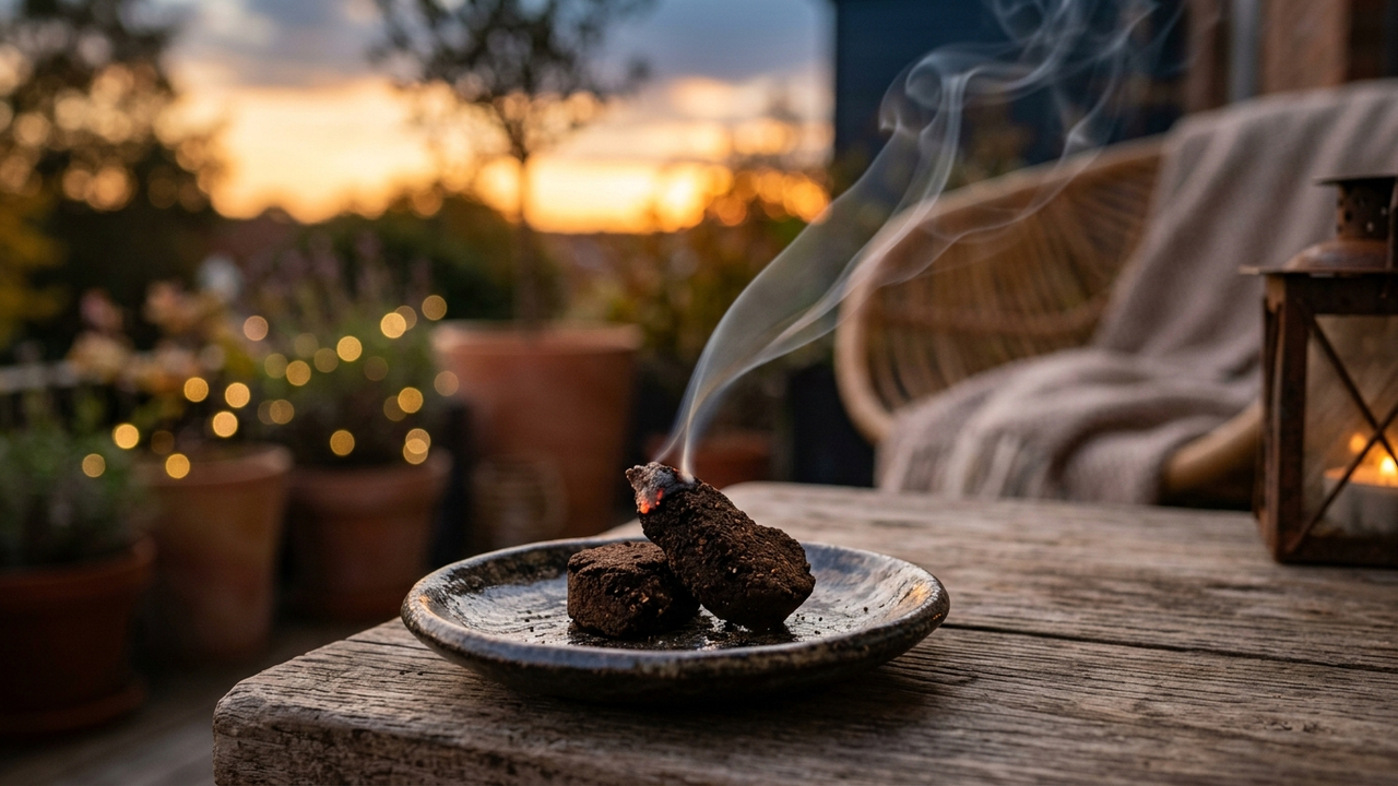 Misturar borra de café seca com cera de vela derretida: como fazer um incenso caseiro potente que limpa a varanda de mosquitos no entardecer