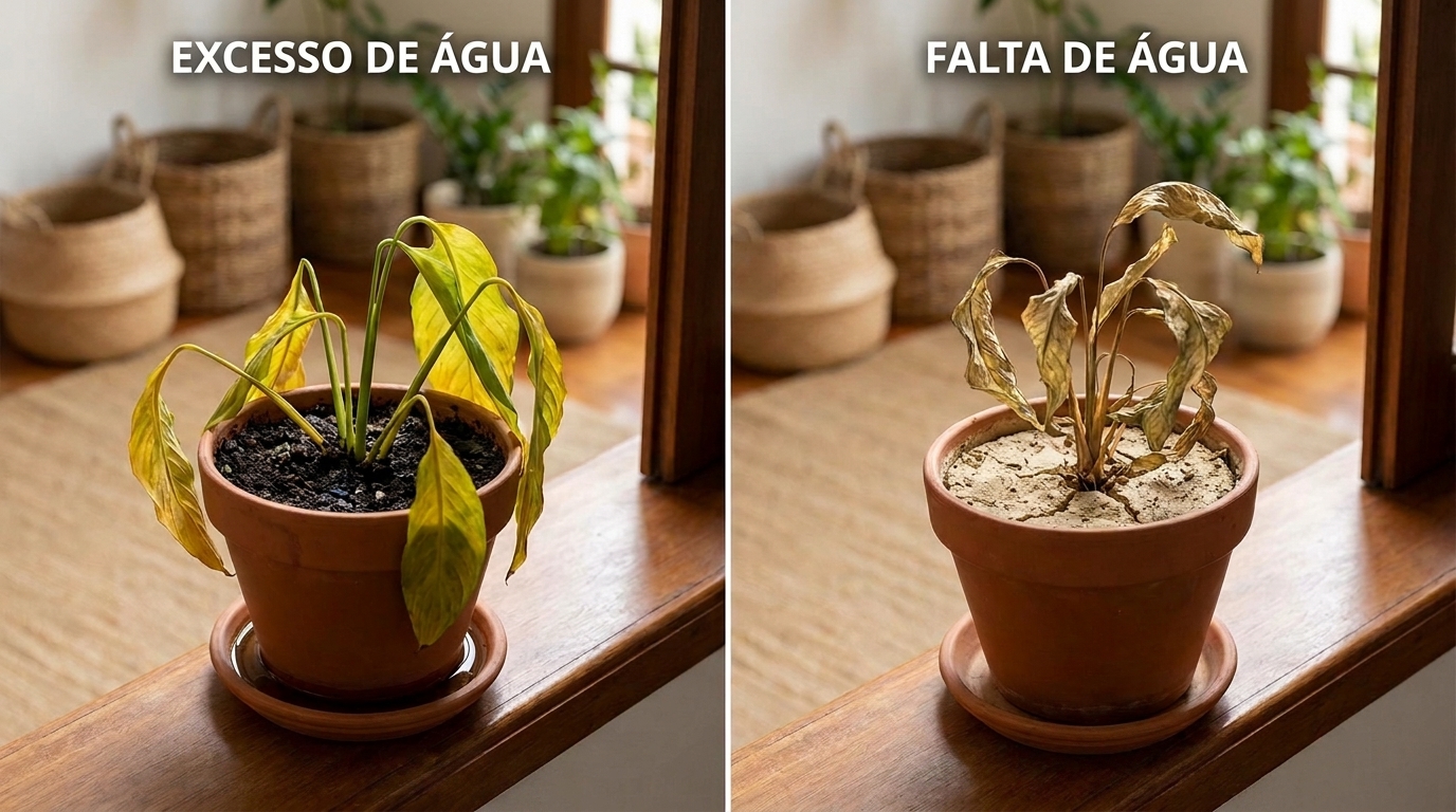 Os jardineiros experientes concordam: "Planta que amarela quase sempre está com água demais, não de menos"