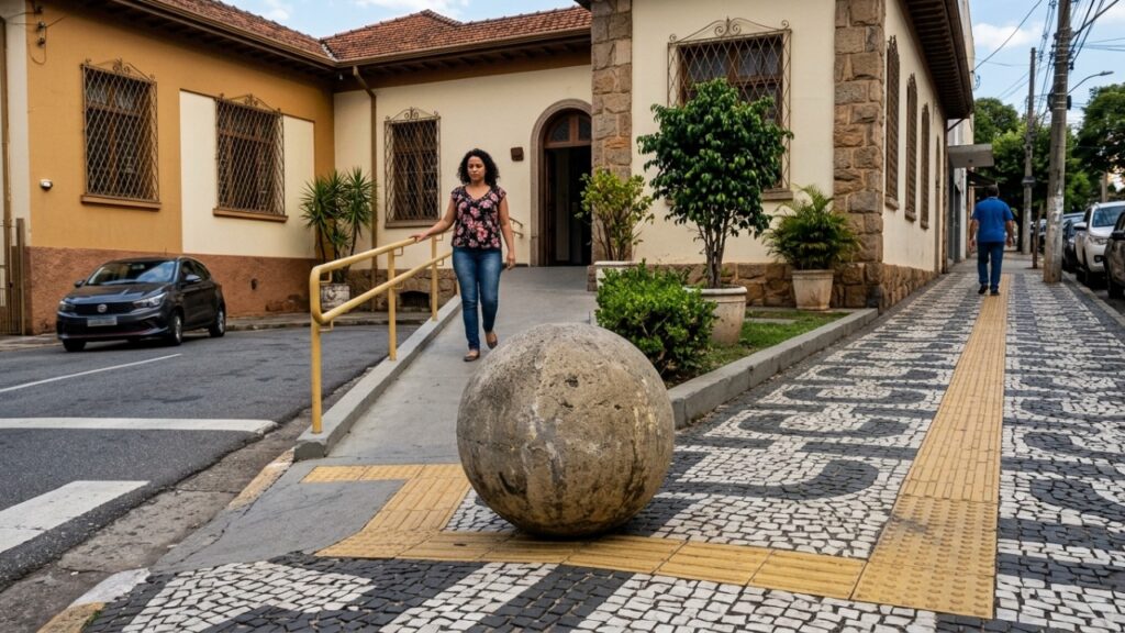 Bolas de concreto nas calçadas: para que servem essas estruturas e por que elas são importantes para os pedestres