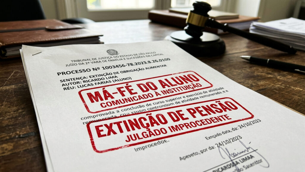 Jovem de 25 anos reprova na faculdade por 4 anos consecutivos para não perder pensão e juiz extingue o benefício do pai alegando má-fé do aluno