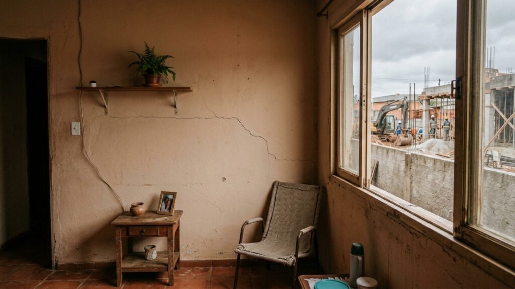 Obra do vizinho abre rachaduras em três cômodos da casa ao lado, construtor culpa a idade do imóvel e perícia muda a discussão