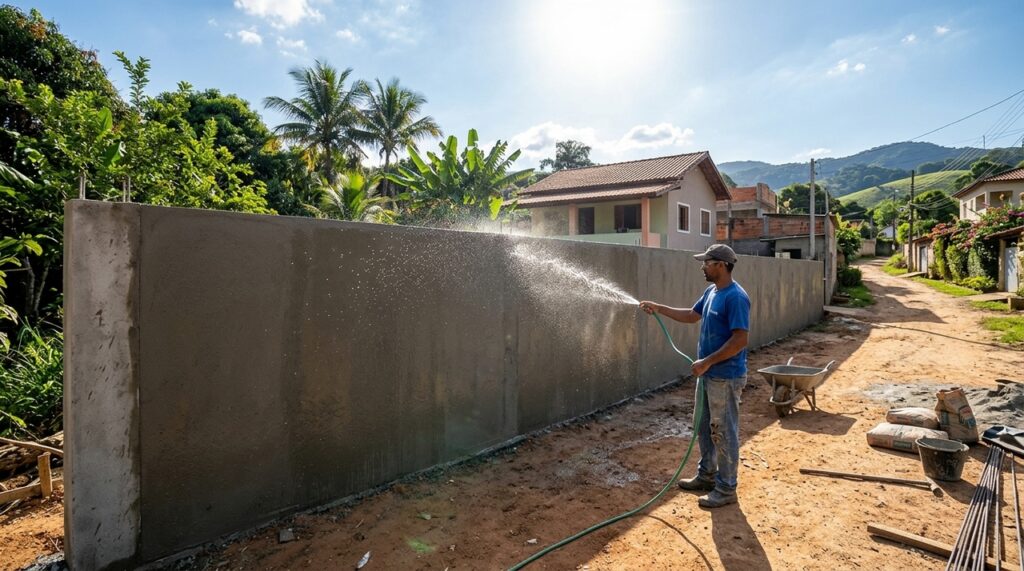 A durabilidade do muro de concreto aumentará significativamente: um procedimento simples após a execução ajudará a reduzir fissuras superficiais