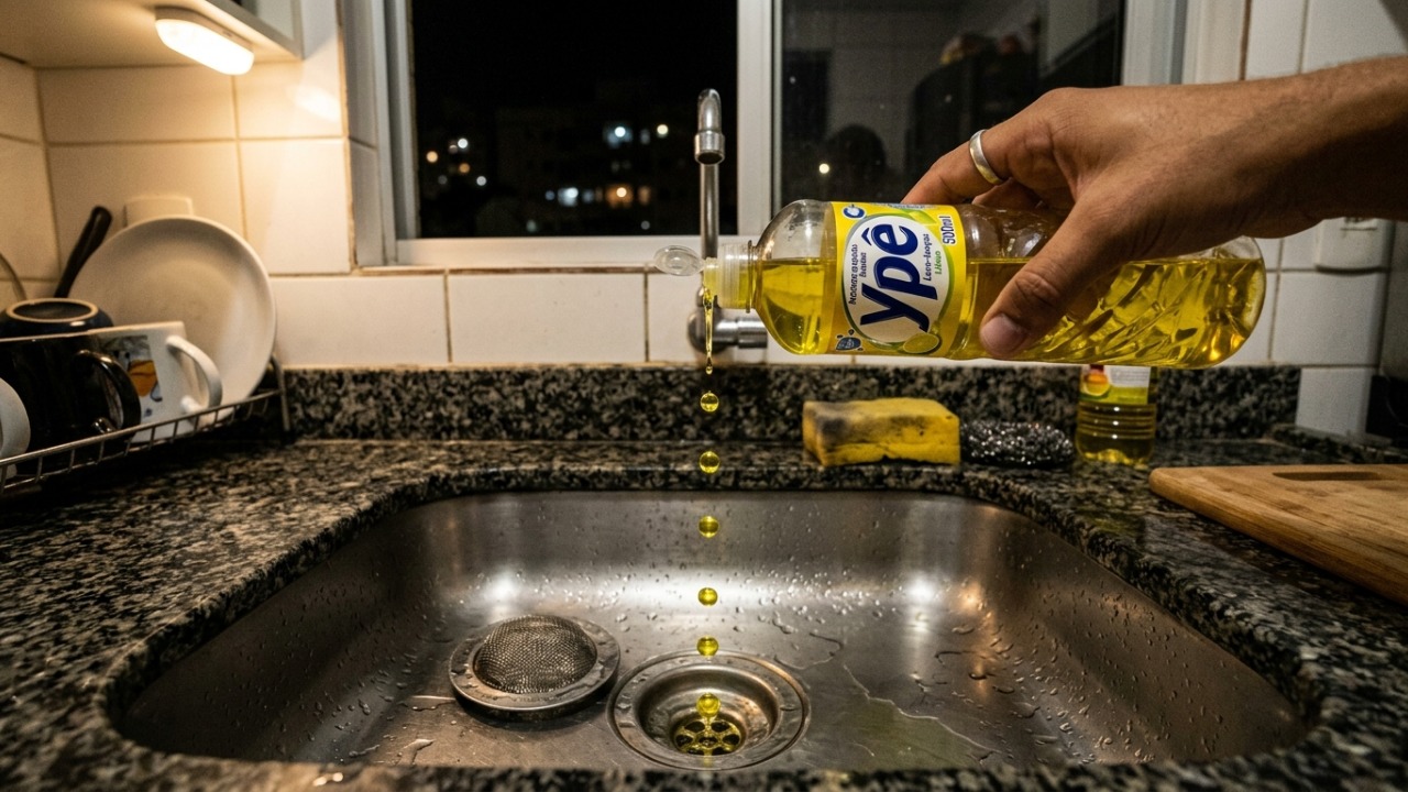 O truque mais usado por faxineiras antes de dormir: apenas 6 gotas de detergente no ralo podem mudar tudo pela manhã
