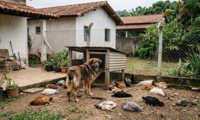 Cachorro do vizinho invade o quintal e mata 12 galinhas, tutor diz que ‘animal não entende de muro’ e recebe cobrança pelo prejuízo