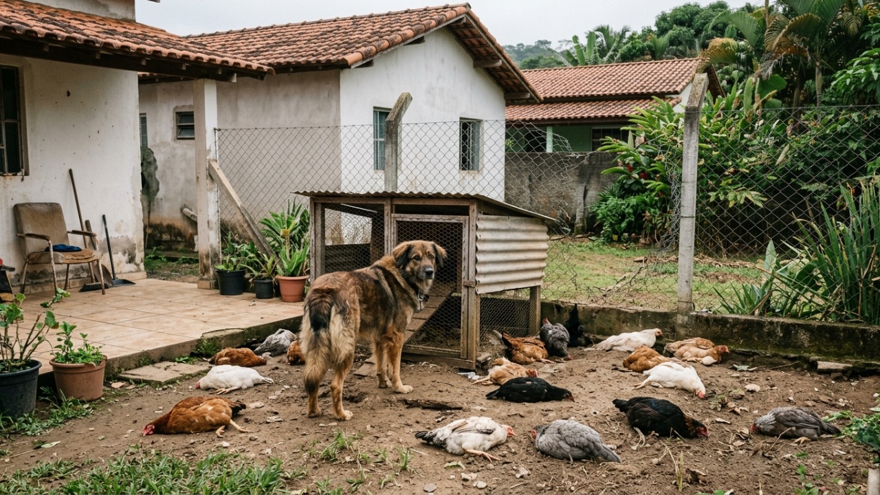Cachorro do vizinho invade o quintal e mata 12 galinhas, tutor diz que ‘animal não entende de muro’ e recebe cobrança pelo prejuízo