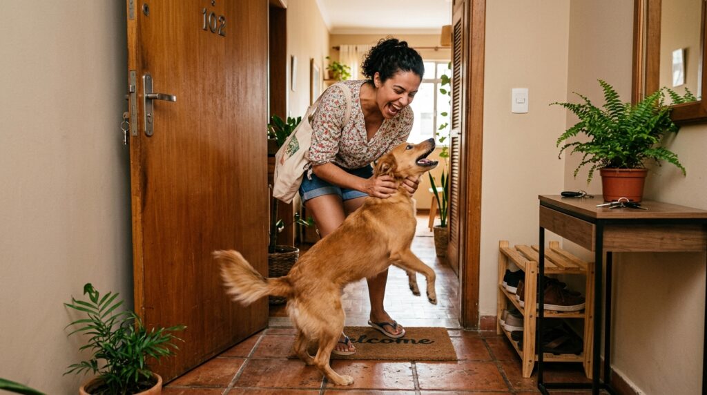 Especialistas em adestramento canino concordam: "Cumprimentar seu cachorro ao entrar em casa é a semente da má educação."