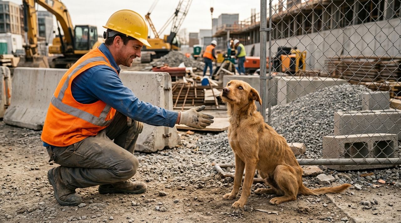 Cão de rua ganha uma segunda chance após encontro com operário da construção civil