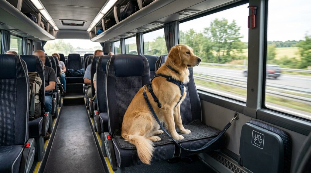 Um ônibus especial apenas para transportar cães: dezenas de animais viajam em perfeita ordem