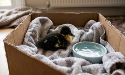 Ele encontrou um filhote de pato sozinho sob um calor sufocante, salvou sua vida e seus cães imediatamente o receberam como parte da família