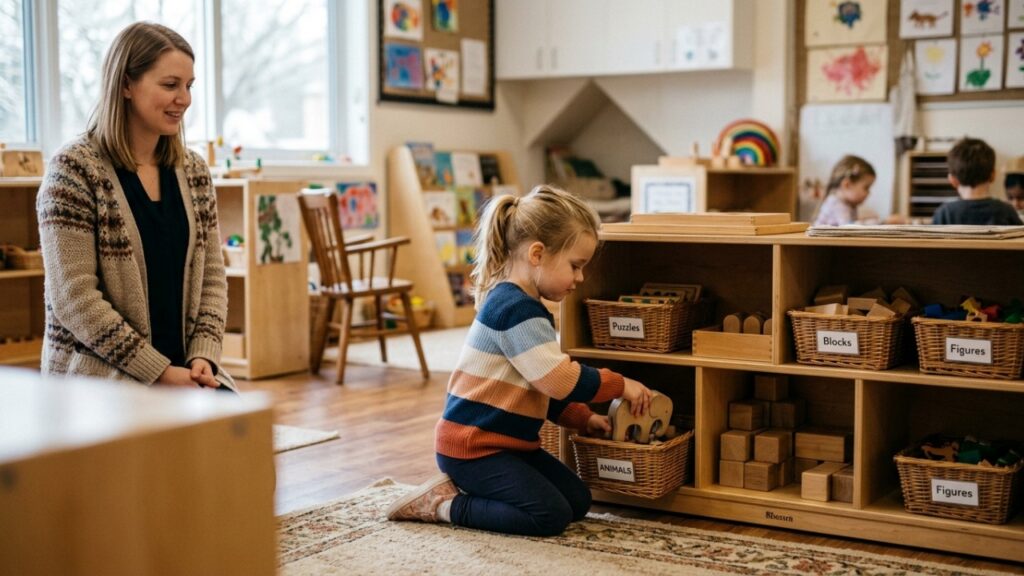 Frase de Maria Montessori sobre educação: “Nunca ajude uma criança em uma tarefa que ela se sente capaz de realizar.” Uma lição sobre educar sem invadir