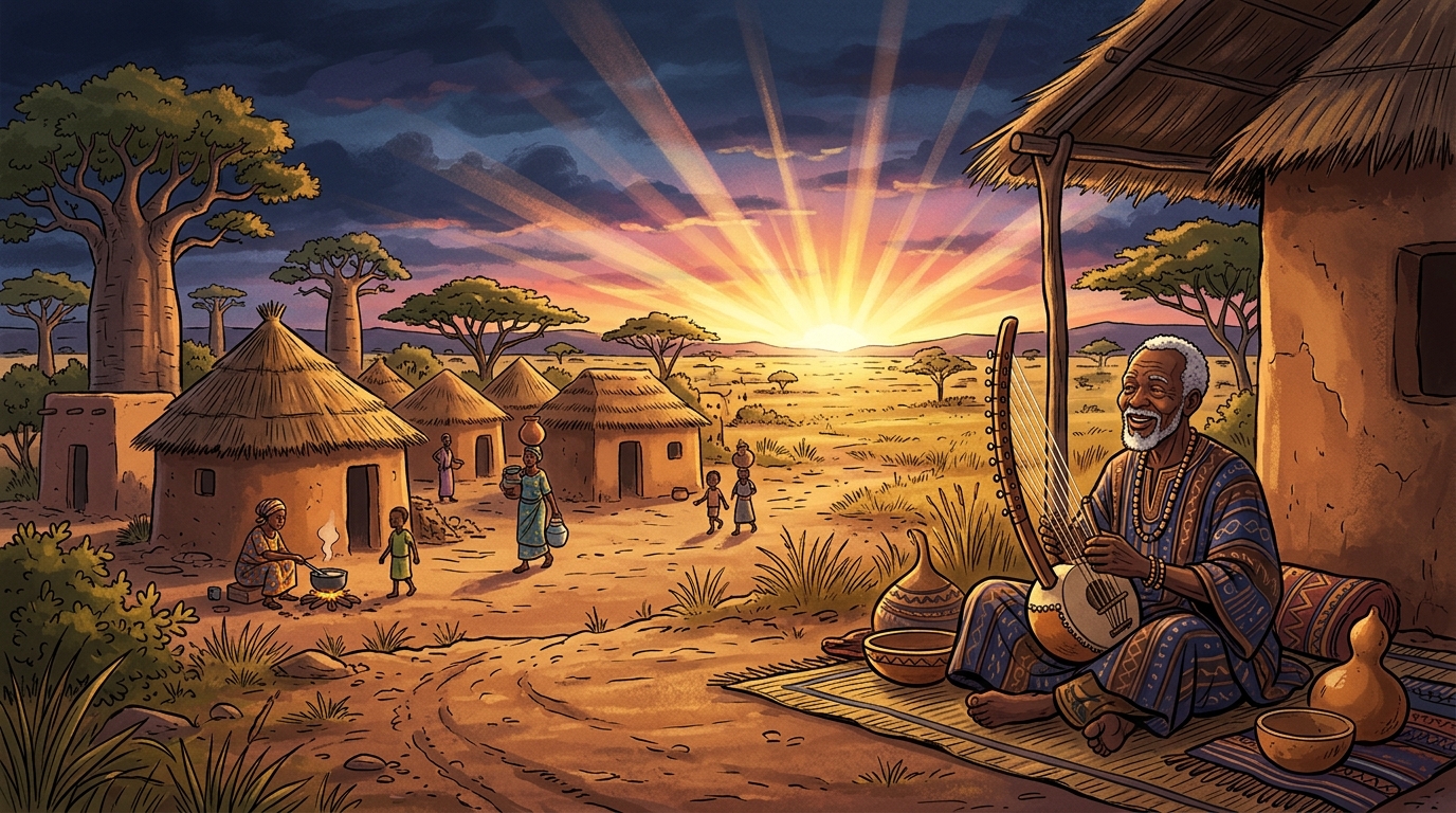 Reflexão profunda do provérbio bambara: "Por mais longa que seja a noite, o sol vai nascer", a frase do Mali que atravessou séculos de seca, guerra e fome e continua sendo repetida por quem recomeça do zero