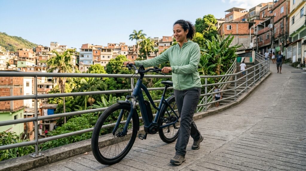 Função oculta: Basta pressionar e segurar o botão da e-bike