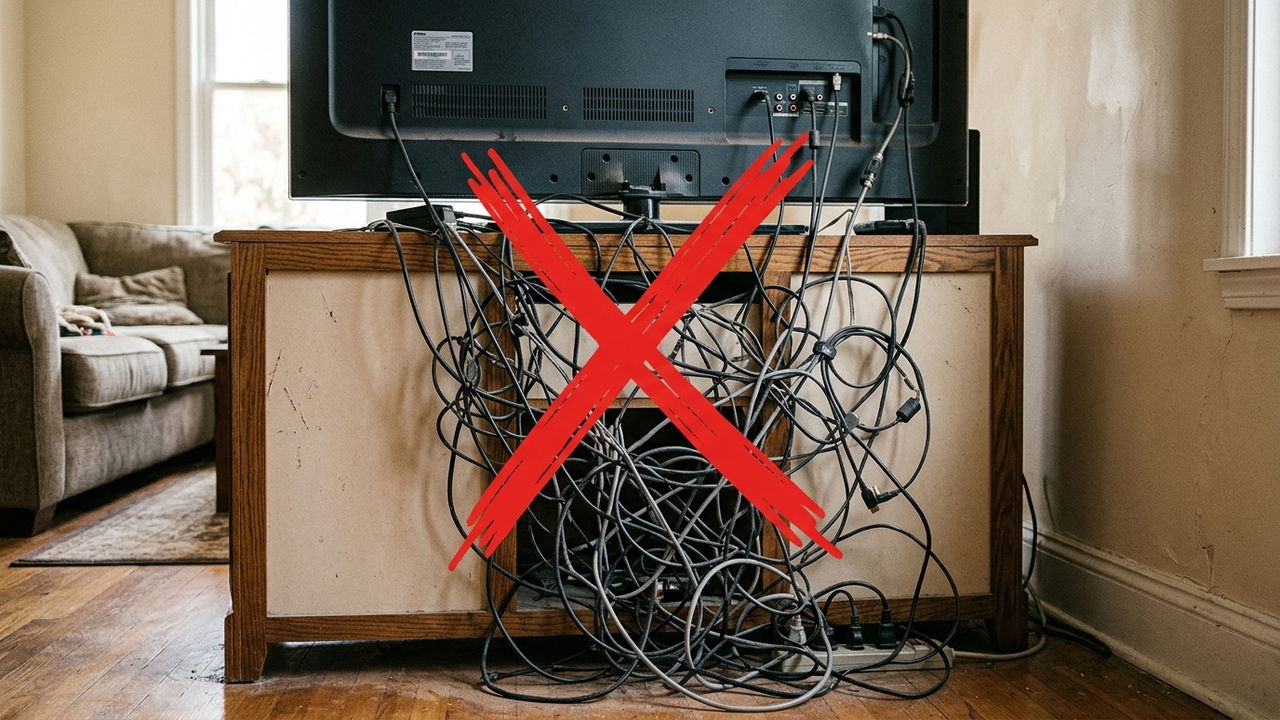 Adeus, fios embolados atrás da televisão: o truque simples de reciclagem para separar e identificar cada cabo sem gastar um centavo