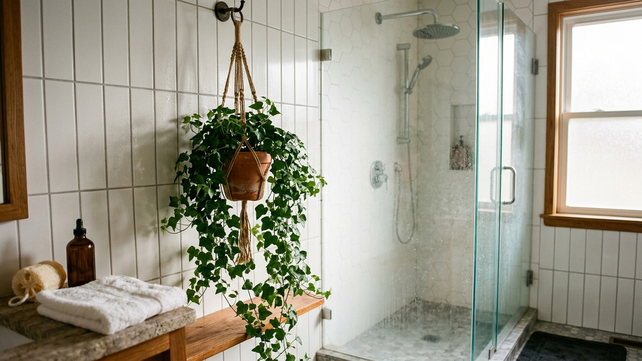 Essa planta trepadeira pendurada no banheiro suga a umidade do ar e corta de vez a proliferação das mosquinhas de ralo que irritam no chuveiro