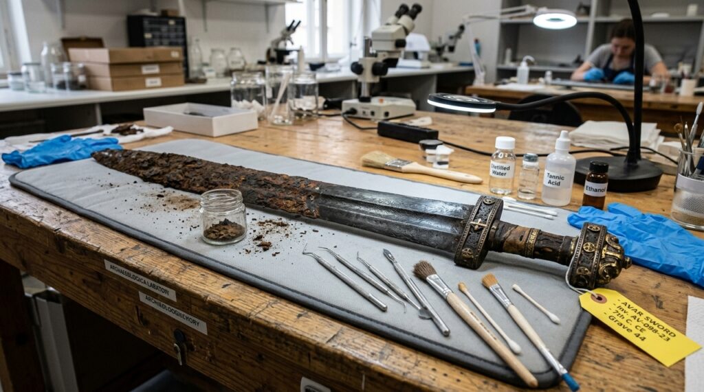 A espada de ferro de 1.300 anos encontrada em um túmulo de guerreiro que revelou armas, joias e detalhes sobre os antigos ávaros