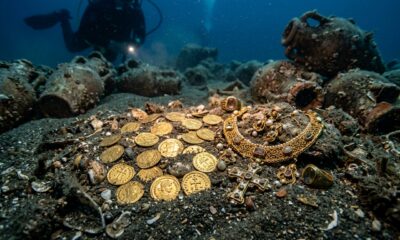 O tesouro de ouro foi enterrado no Mar Mediterrâneo por 1.300 anos
