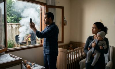 Fumaça da churrasqueira invade o quarto do bebê todos os domingos e vizinho diz que pode fazer o que quiser dentro do próprio quintal, e a família busca uma solução
