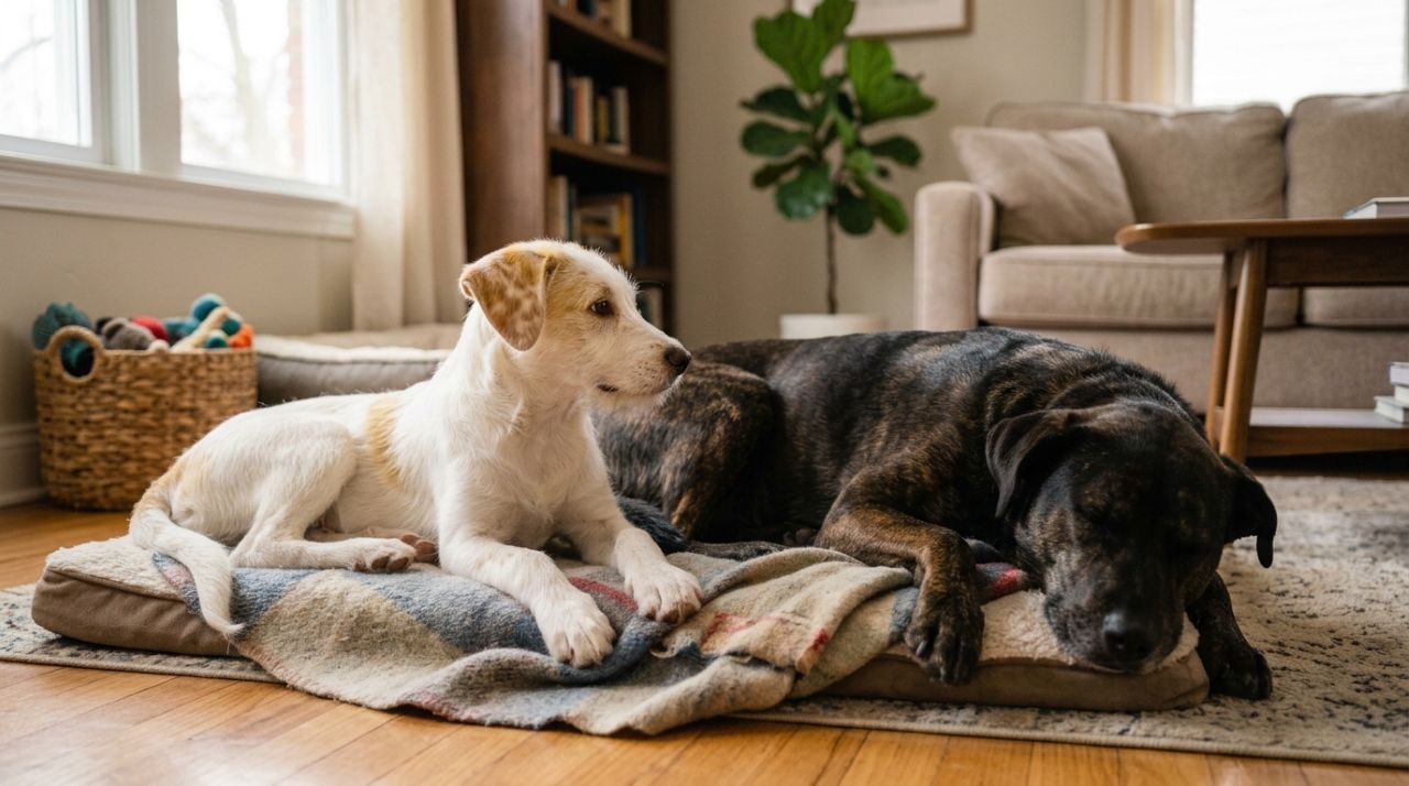Filhote resgatada não parava de rosnar para ninguém até conhecer outros cães e surpreender com sua transformação