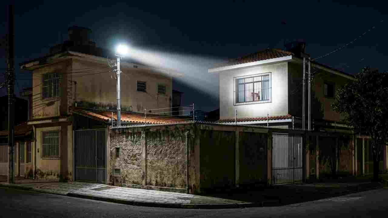 Vizinho instala refletor apontado para a janela do quarto e deixa a luz acesa a noite inteira, morador decide levar a disputa adiante