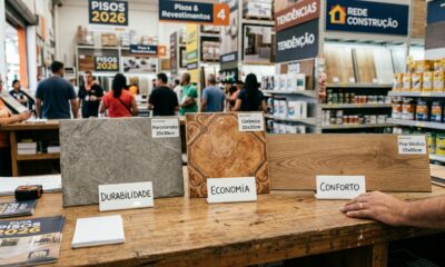 Porcelanato, cerâmica ou piso vinílico: qual é o melhor para colocar em casa em 2026