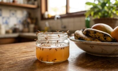Adeus, mosquinhas das frutas na cozinha: o truque antigo com vinagre e detergente que ajuda a reduzir a infestação na cozinha