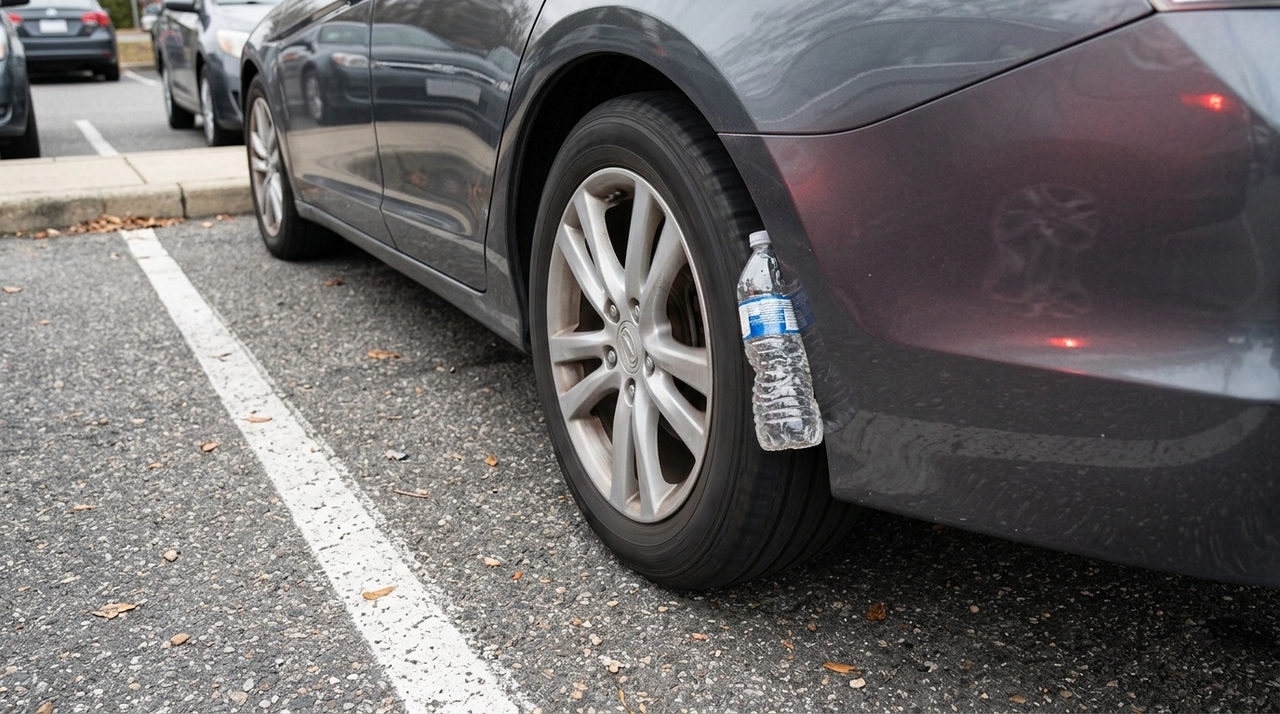 O que significa encontrar uma garrafa de plástico na roda do carro e por que é crucial saber como agir