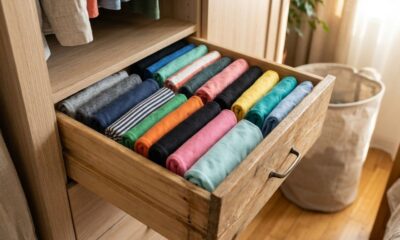 A técnica japonesa para dobrar camisetas e economizar até 40% de espaço no armário