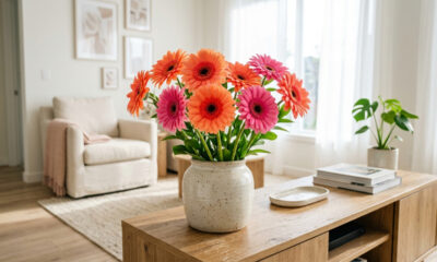 Cultivo de gérbera em vasos internos: como essa flor decorativa atua na filtragem e na redução contínua de benzeno do ar de ambientes fechados