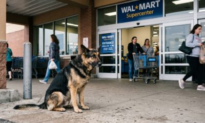 Pastor Alemão espera por 6 horas em frente a um Walmart até que uma pessoa finalmente pare para ajudá-lo e mude sua história