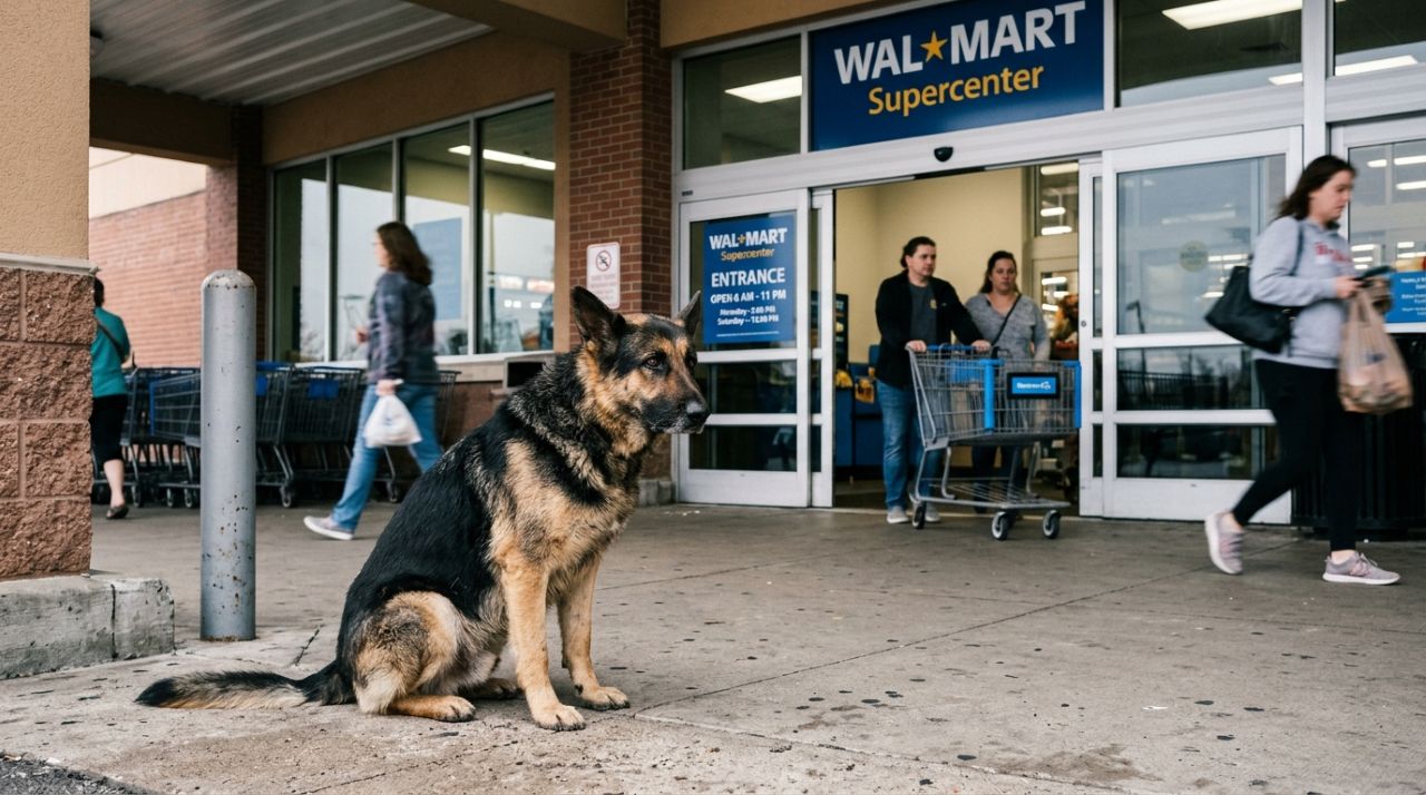 Pastor Alemão espera por 6 horas em frente a um Walmart até que uma pessoa finalmente pare para ajudá-lo e mude sua história